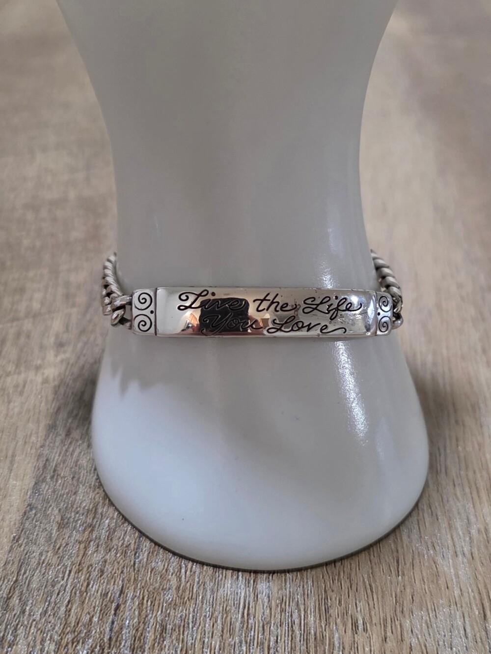 Brighton Jewelry Sterling Silver Bracelet - 'Live the Life You Love'